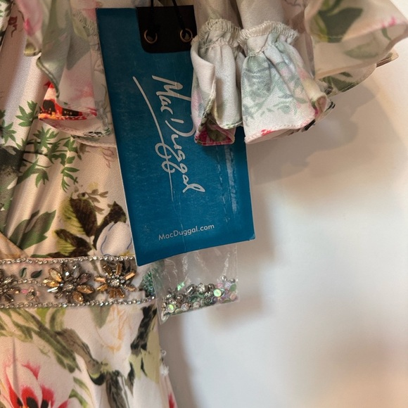 Mac Duggal Floral Chiffon Beaded Waist  Maxi Dress Gown NWT 2 - Picture 10 of 12